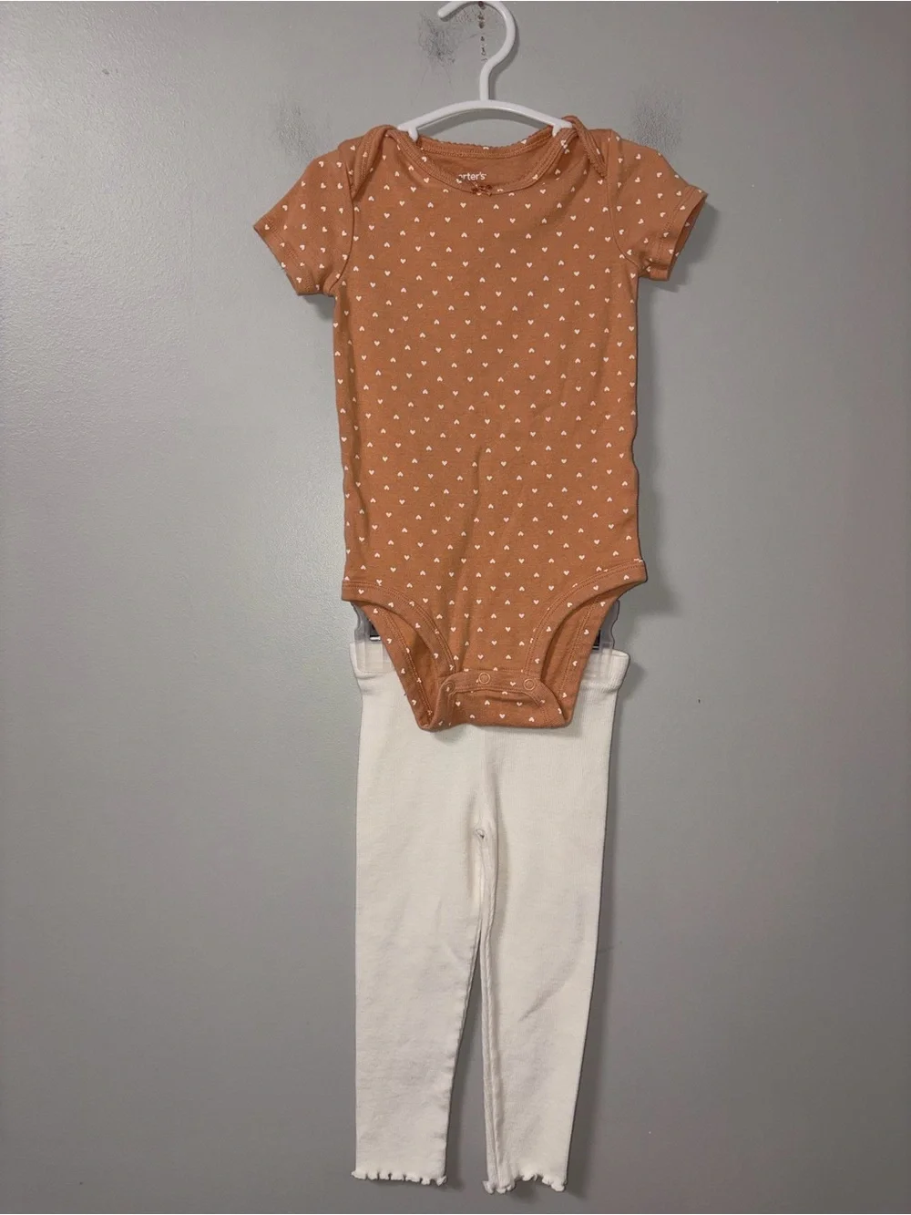 Carters Mustard Yellow Polka Dot Body Suit Garanimals Ribbed Leggings 18M
